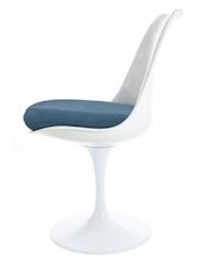 Fusion Living Navy Velveteen Tulip Single Dining Chair with PU Cushion - Image 4 of 6