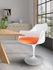 Fusion Living Orange Faux Tulip Single Armchair with PU Cushion - Image 1 of 6
