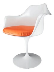 Fusion Living Orange Faux Tulip Single Armchair with PU Cushion - Image 2 of 6