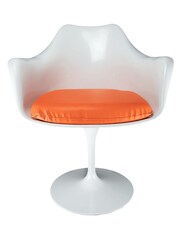 Fusion Living Orange Faux Tulip Single Armchair with PU Cushion - Image 3 of 6