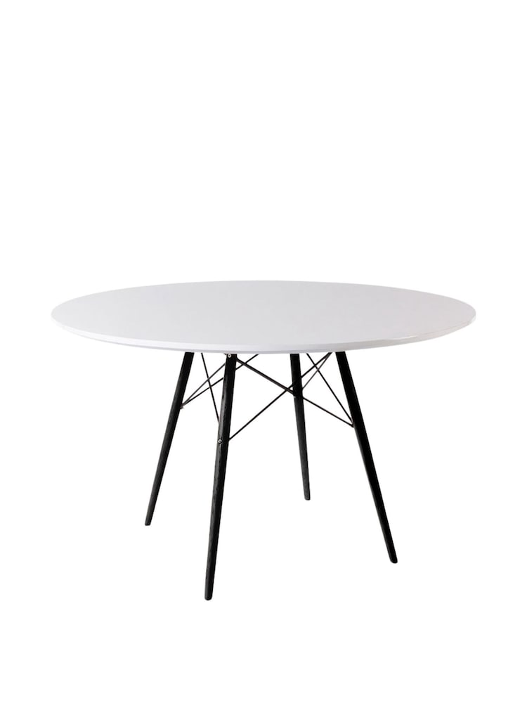 Fusion Living Black Soho Dining Table Large with Natural Legs - Image 1 of 4