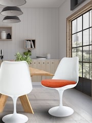 Fusion Living Orange Tulip Set of 2 Dining Chair with PU Cushion - Image 1 of 6