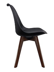 Fusion Living Black Soho Plastic Dining Chair with Squared Light Wood Dark Wood Leg Legs - Image 4 of 6