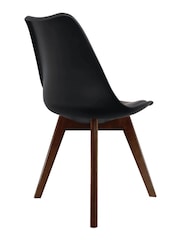 Fusion Living Black Soho Plastic Dining Chair with Squared Light Wood Dark Wood Leg Legs - Image 5 of 6