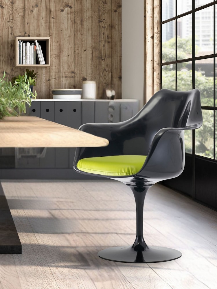 Fusion Living Green Faux Tulip Single Armchair with Luxurious Cushion - Image 1 of 6