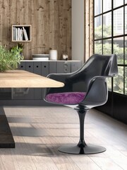 Fusion Living Purple Tulip Single Armchair with Luxurious Cushion - Image 1 of 6