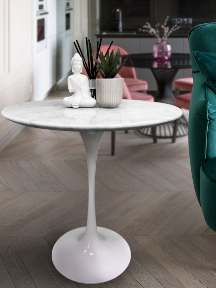 Fusion Living Grey Tulip Circular Side Table - Image 1 of 5