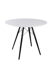 Fusion Living Black Soho Dining Table Medium with Walnut Legs - Image 1 of 4