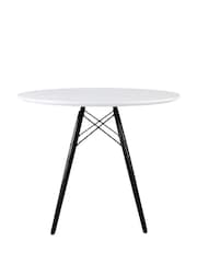 Fusion Living Black Soho Dining Table Medium with Walnut Legs - Image 2 of 4
