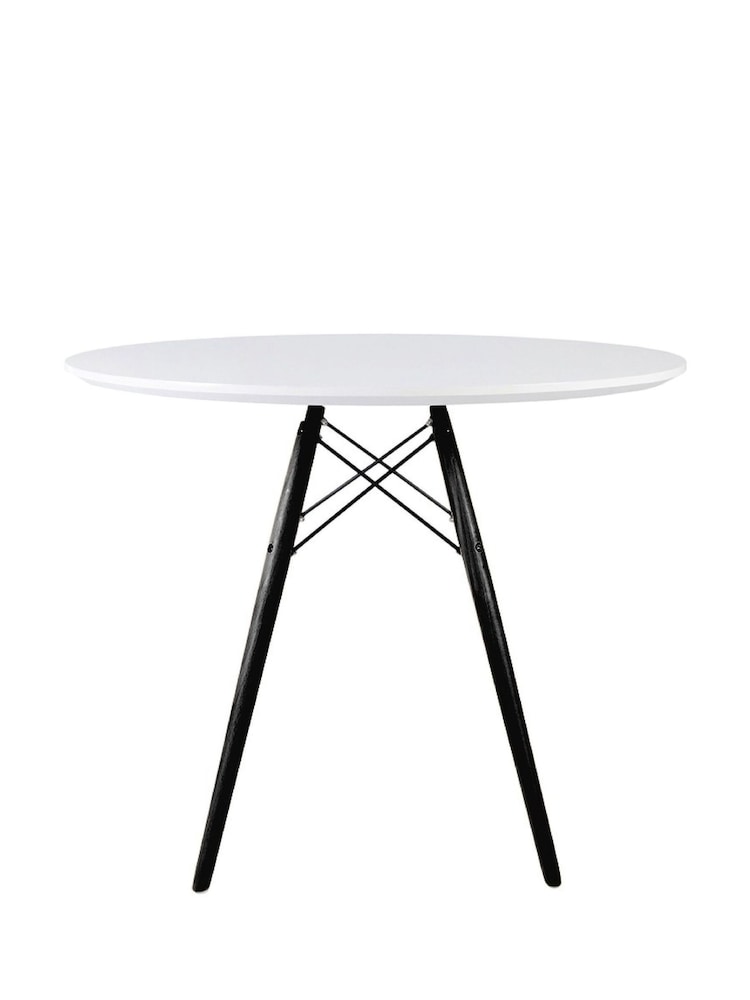 Fusion Living Black Soho Dining Table Medium with Walnut Legs - Image 2 of 4