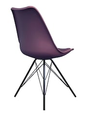 Fusion Living Aubergine Soho Plastic Dining Chairs Black Leg Set of 2 - Image 2 of 6