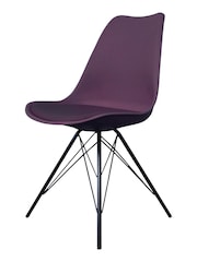 Fusion Living Aubergine Soho Plastic Dining Chairs Black Leg Set of 2 - Image 3 of 6