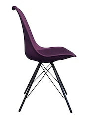 Fusion Living Aubergine Soho Plastic Dining Chairs Black Leg Set of 2 - Image 4 of 6
