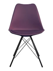 Fusion Living Aubergine Soho Plastic Dining Chairs Black Leg Set of 2 - Image 5 of 6