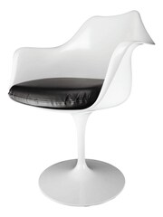 Fusion Living Black Faux Tulip Single Armchair with PU Cushion - Image 3 of 6
