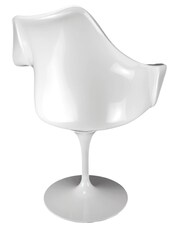 Fusion Living Black Faux Tulip Single Armchair with PU Cushion - Image 4 of 6