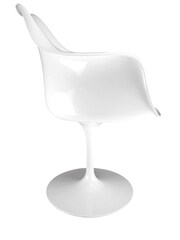 Fusion Living Black Faux Tulip Single Armchair with PU Cushion - Image 5 of 6