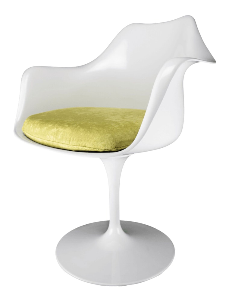 Fusion Living Green Tulip Single Armchair with PU Cushion - Image 2 of 6