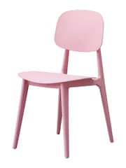 Fusion Living Baby Pink Oslo Plastic Dining Chair - Image 3 of 6