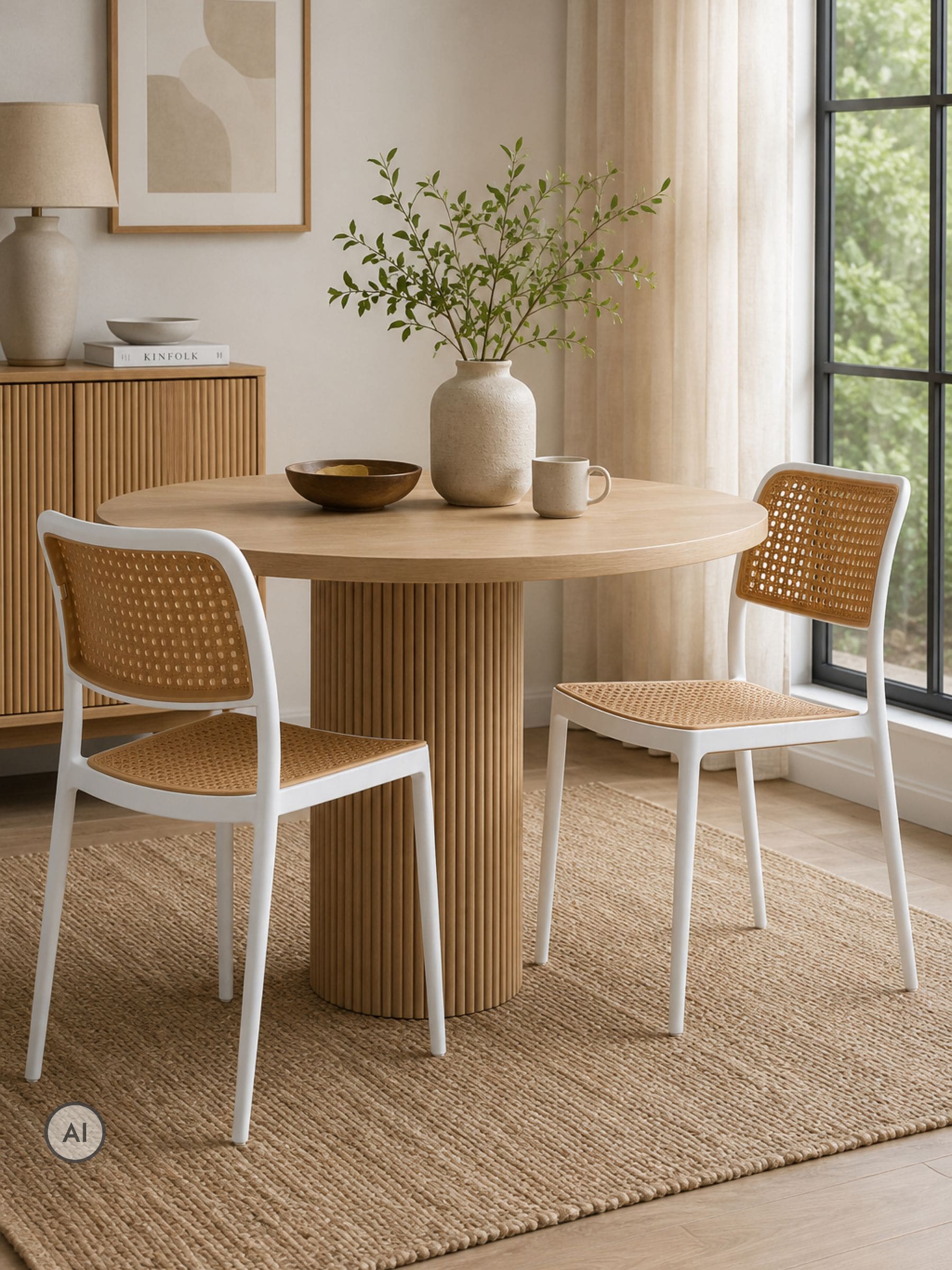 Fusion Living Unisex White Plastic Café Dining Chair - Image 2