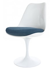 Fusion Living Navy Tulip Set of 2 Dining Chair with PU Cushion - Image 2 of 6