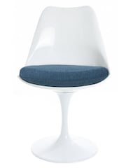 Fusion Living Navy Tulip Set of 2 Dining Chair with PU Cushion - Image 3 of 6