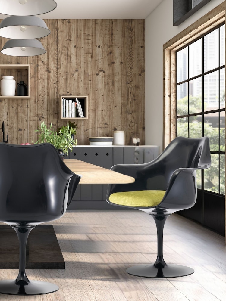 Fusion Living Green Tulip Set of 2 Armchair with Luxurious Cushion - Image 1 of 6