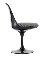 Fusion Living Light Grey Weave Tulip Dining Chair with Luxurious Set of 2 Cushion - Image 3 of 6