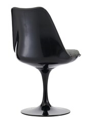 Fusion Living Light Grey Weave Tulip Dining Chair with Luxurious Set of 2 Cushion - Image 4 of 6