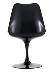 Fusion Living Light Grey Weave Tulip Dining Chair with Luxurious Set of 2 Cushion - Image 5 of 6