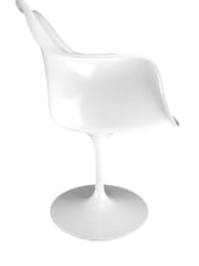 Fusion Living Grey Tulip Set of 2 Armchair with PU Cushion - Image 3 of 6