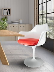 Fusion Living Red Faux Tulip Single Armchair with PU Cushion - Image 1 of 6
