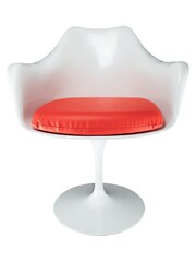 Fusion Living Red Faux Tulip Single Armchair with PU Cushion - Image 2 of 6