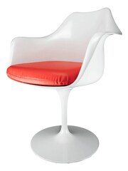 Fusion Living Red Faux Tulip Single Armchair with PU Cushion - Image 3 of 6