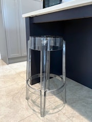 Fusion Living Grey Ghost Style Bar Stool 66cm - Image 1 of 6