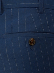 Skopes Blue Tailored Fit Wright Pinstripe Suit Trousers - Image 6 of 6