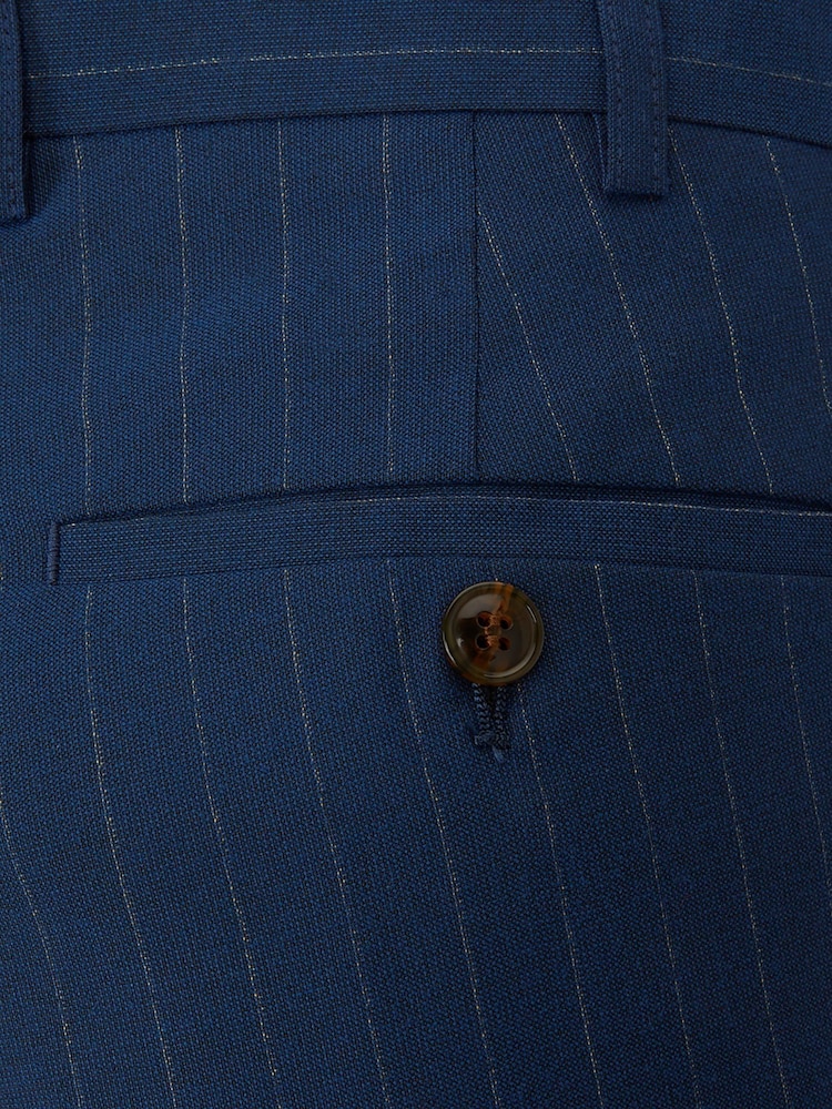 Skopes Blue Tailored Fit Wright Pinstripe Suit Trousers - Image 6 of 6
