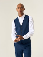 Skopes Blue Wright Tailored Fit Single Breasted Pinstripe Suit Waistcoat - Image 1 of 6
