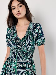 Apricot Blue Positano Scarf Print Maxi Dress - Image 4 of 4
