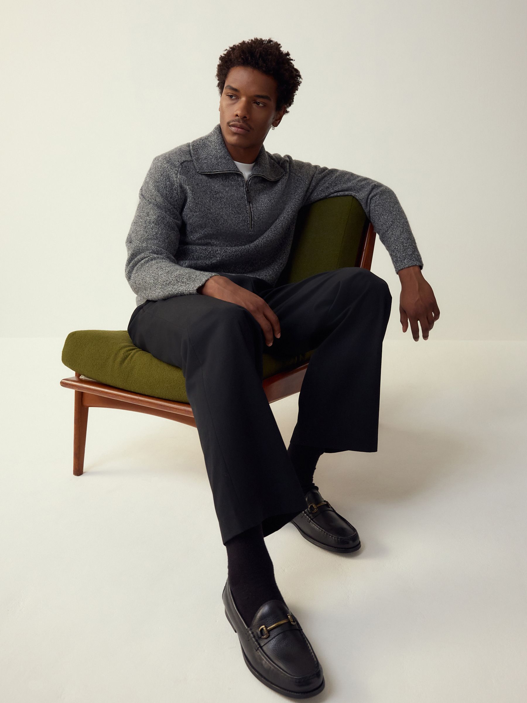 meer. TWEED PULLOVER ミックスチャコール W57586s.jpg
