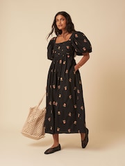 Vestido midi Tessie bordado Nobodys Child Nova - Imagem 4 de 5