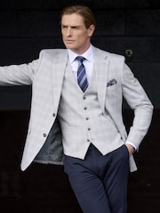 Skopes Blue Aspen Tailored Fit Single Breasted Puppytooth Check Waistcoat - Image 4 of 6