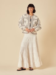 Nobodys Child Cream Layla Embroidered Quilted 100% Cotton Jacket - Image 4 of 6