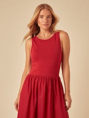Nobodys Child Red Vera Midi Dress Plain - Image 4 of 5