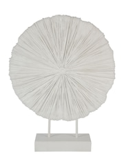 Libra Interiors White Orbis Textured on Stand Sculpture - Image 3 of 6