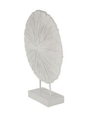 Libra Interiors White Orbis Textured on Stand Sculpture - Image 4 of 6