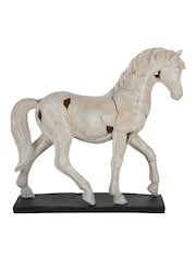 Libra Interiors White Horse Aged Sculpture - Image 4 of 6