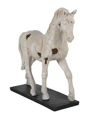 Libra Interiors White Horse Aged Sculpture - Image 5 of 6