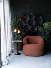Libra Interiors Brown Small Rutland Table Hurricane 39cm - Image 2 of 6