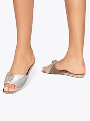 Kurt Geiger London Metalic Kensington Flat Sandal - Image 1 of 5